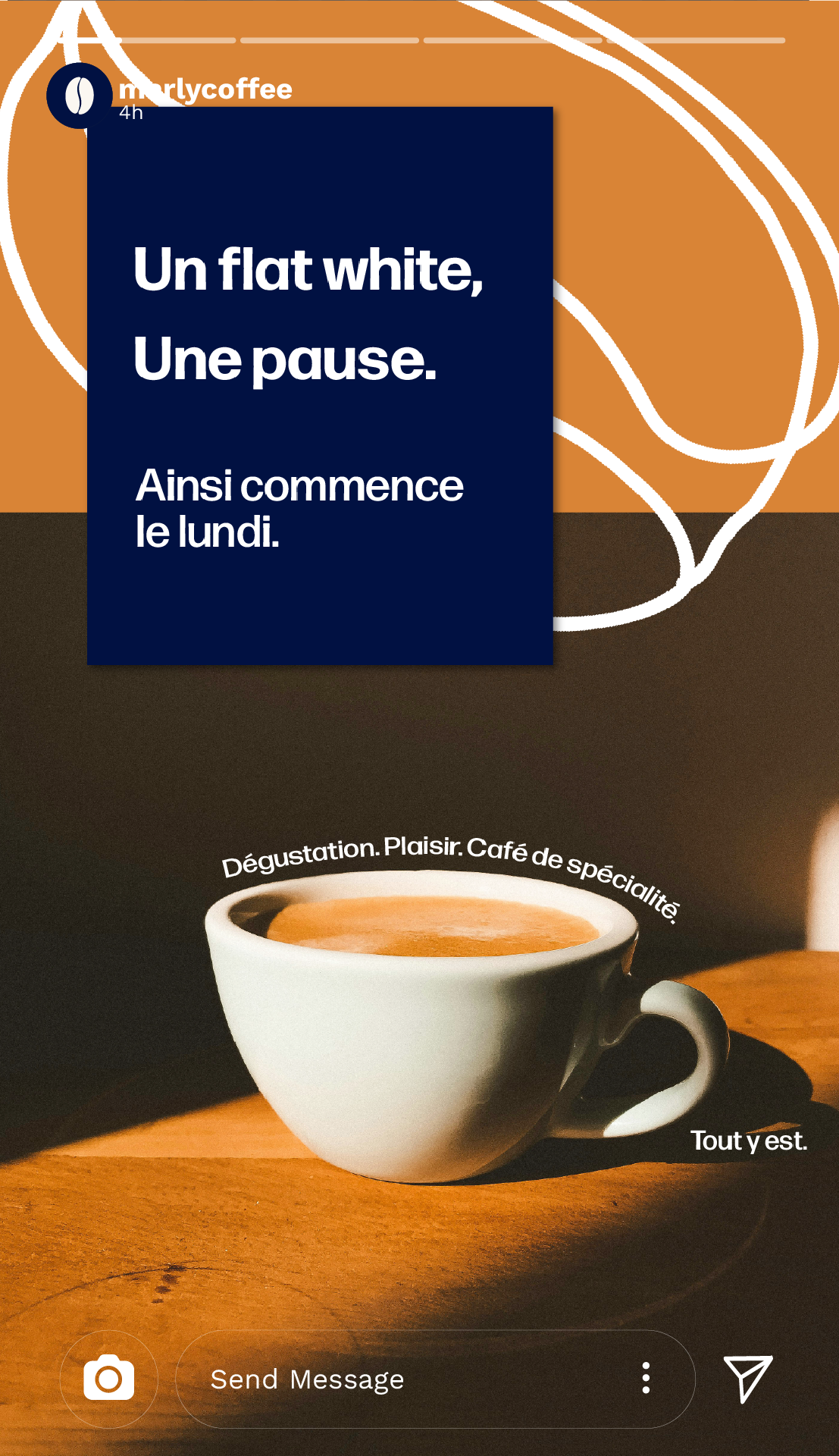 Mockup d'une story Instagram Marly Coffee